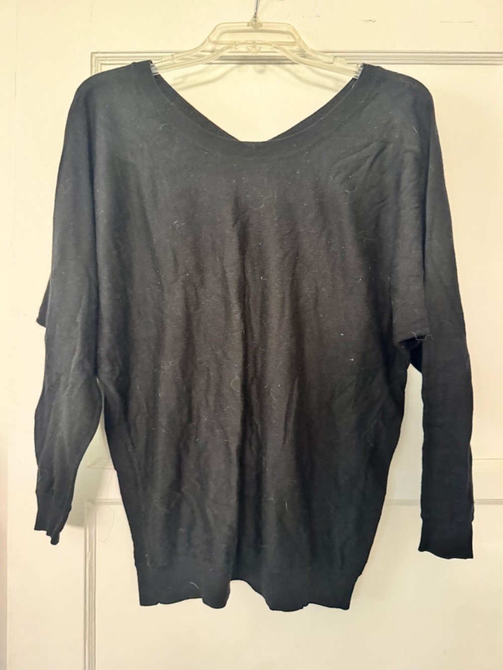Vince Black V-Neck Knit Sweater Top XS